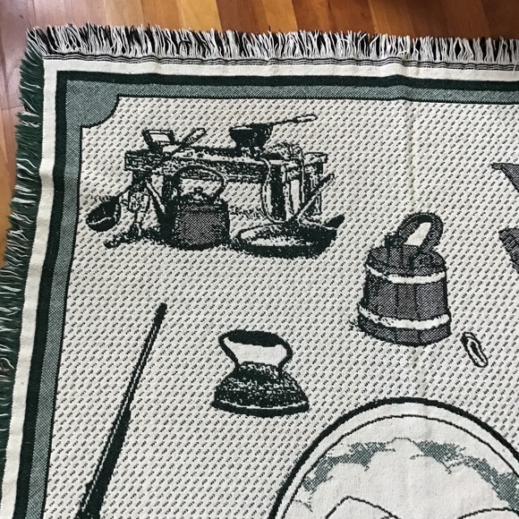 Laura Ingalls Wilder Vintage Throw Birthplace Wisconsin Dark Green Blanket - Picture 7 of 12